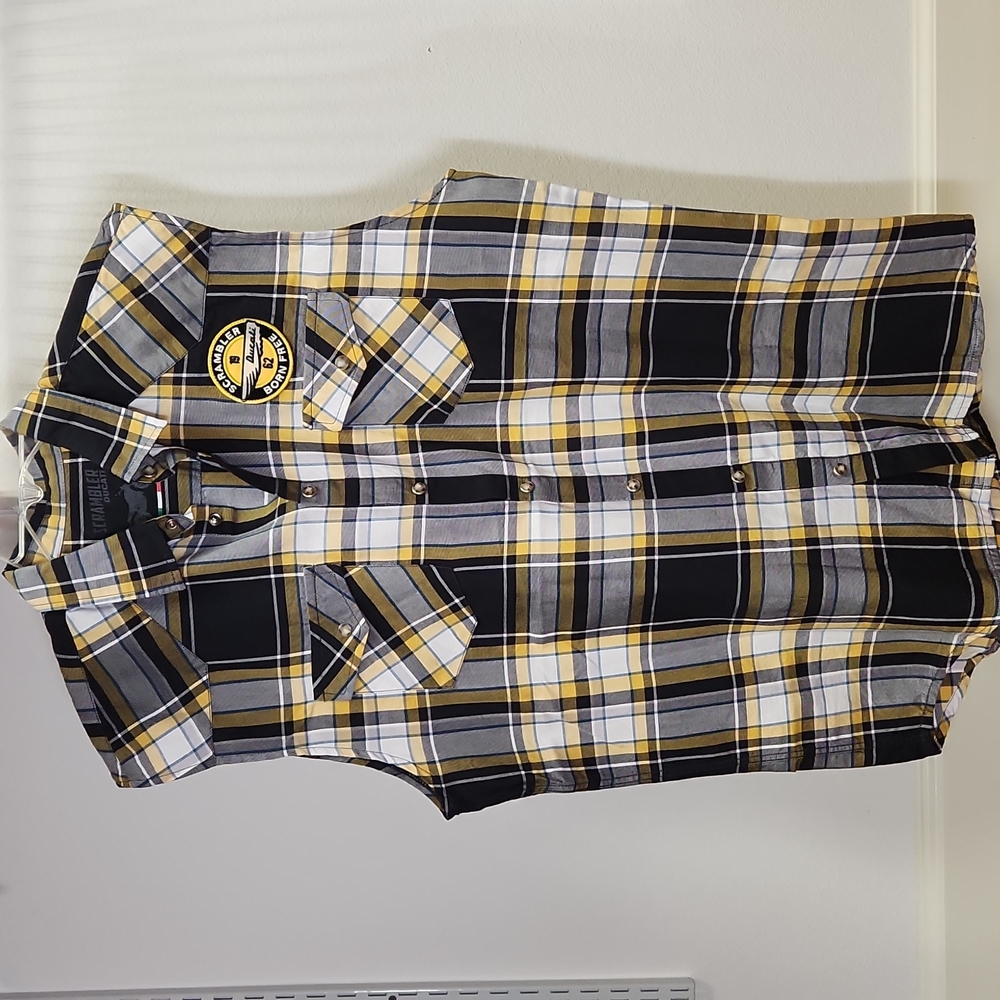 Scrambler Ducati | Sleeveless Button-Down Shirt | Men's X-Large fits smaller